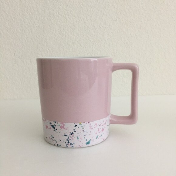 STARBUCKS Valentine's Pink White Paint Splatter Ceramic 12 oz Mug 2017 - Picture 5 of 8